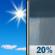 Today: Sunny then Slight Chance Rain Showers