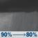 Tonight: Rain showers. Cloudy, with a low around 73. Northeast wind 10 to 15 mph, with gusts as high as 23 mph. Chance of precipitation is 90%. New rainfall amounts between 1 and 2 inches possible. Tonight: Rain Showers